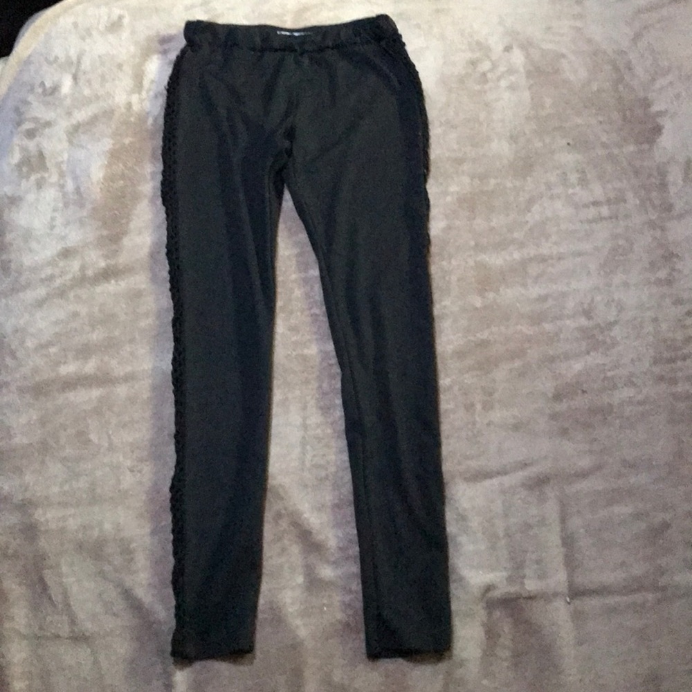 Black leggings with mesh cut out on sides